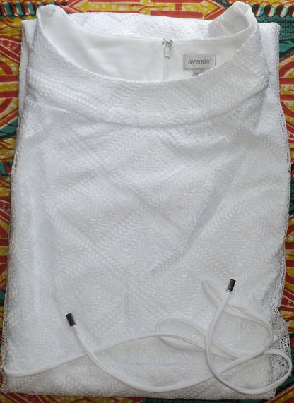 Avenue Plus Size White Sleeveless Crochet Or Lace Hi Lo Maxi Dress Size 18/20