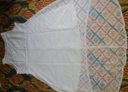 Avenue Plus Size White Sleeveless Crochet Or Lace Hi Lo Maxi Dress Size 18/20