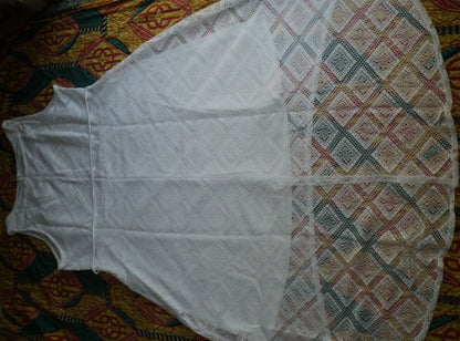 Avenue Plus Size White Sleeveless Crochet Or Lace Hi Lo Maxi Dress Size 18/20