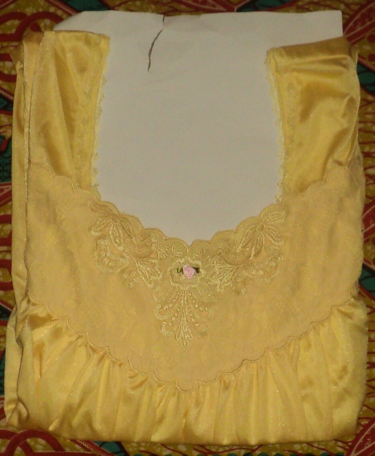 Only Necessities Plus Size Warm Yellow Long Tricot Knit Nightgown Size 4X(34/36)