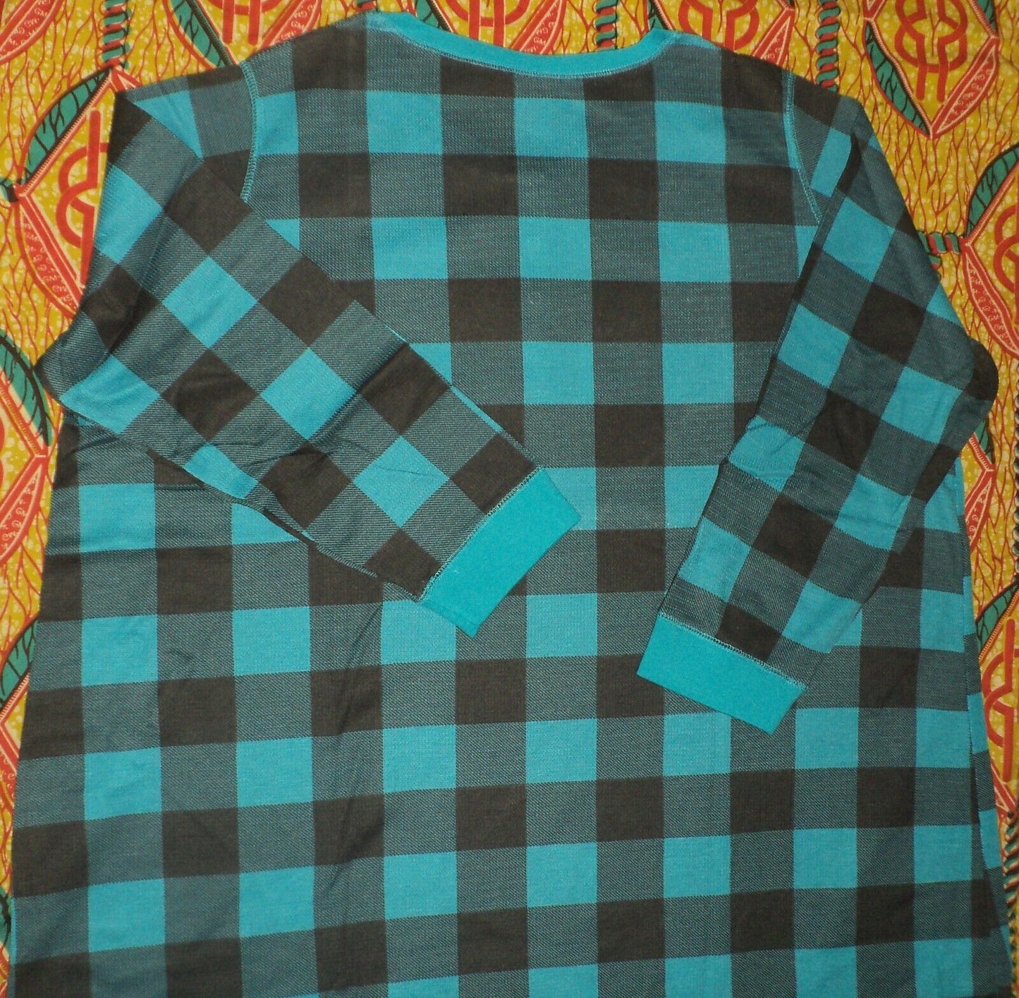 Dreams & Co. Plus  Size  Dark Turq Thermal Henley Sleepshirt Size 1X(22/24)