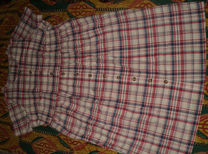 Woman Within Plus Size White Multi Plaid Short-Sleeve Seersucker Dress Size 28W