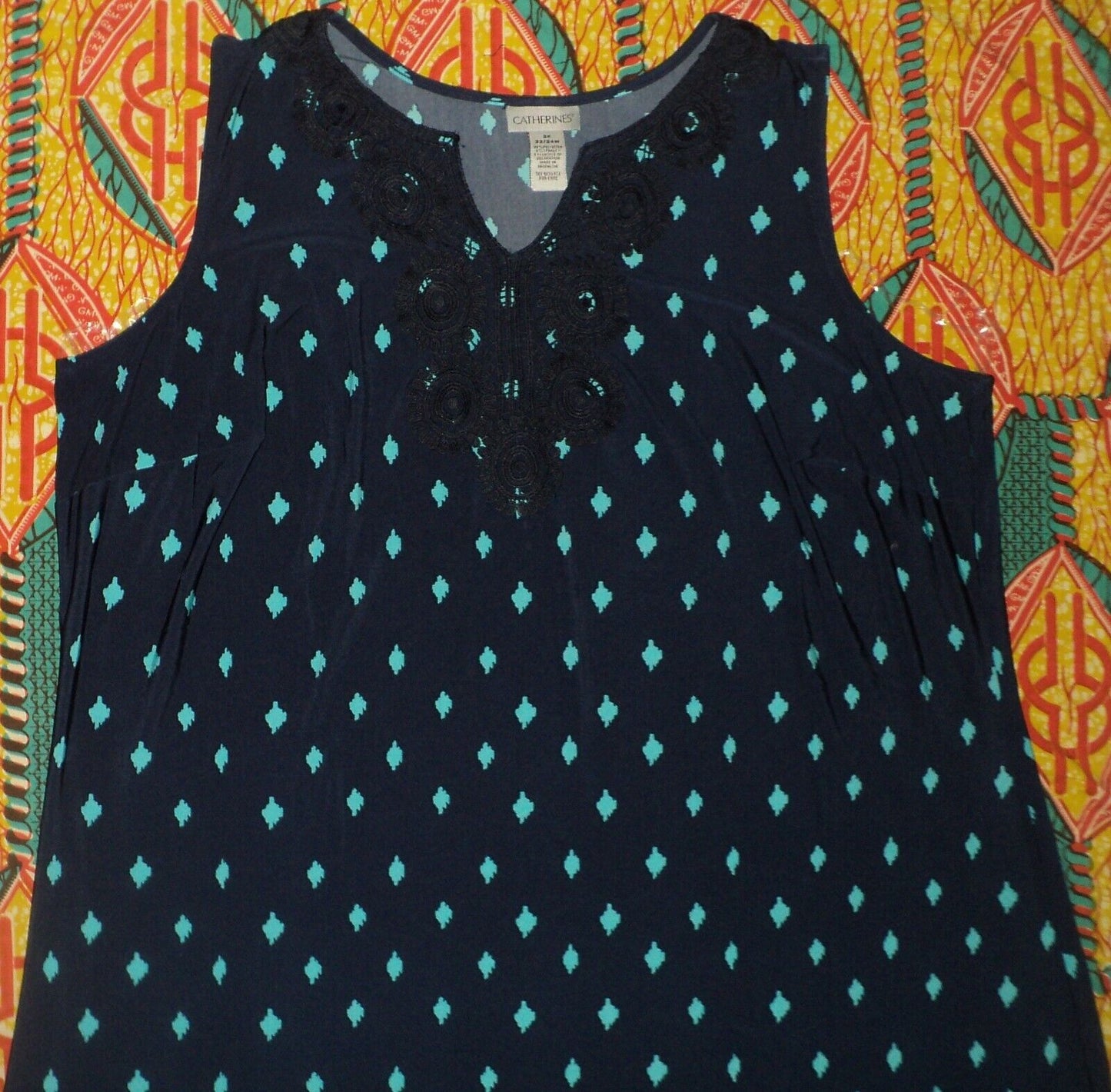 Catherines Plus Size Cool Ethnic Print Terrace Ridge Maxi Dress Size 1X(18/20W)