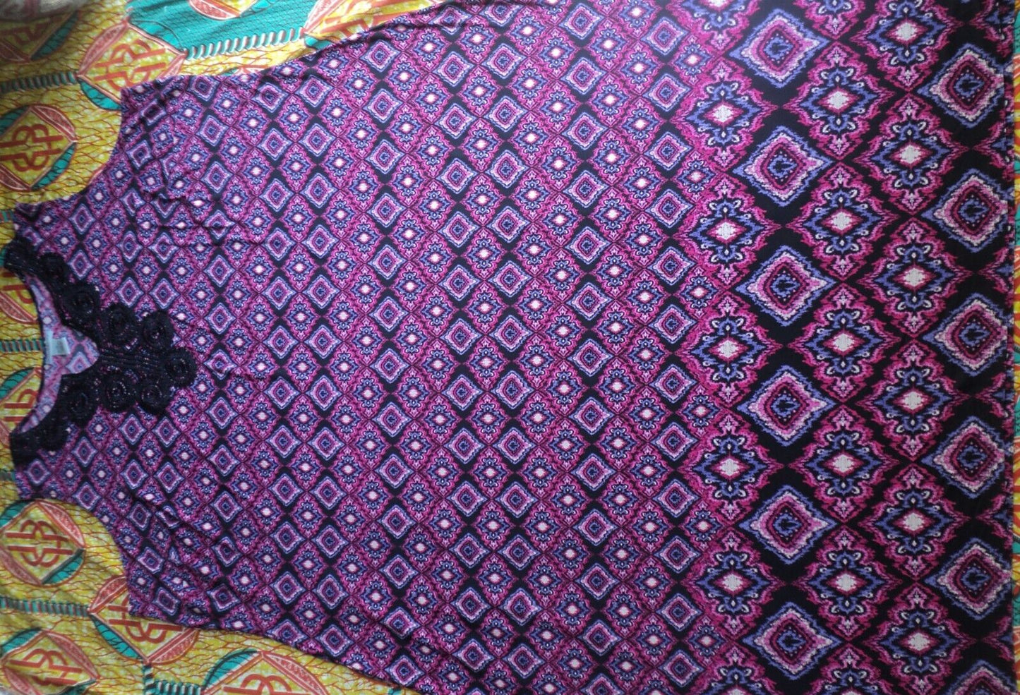 Catherines Plus Size Warm Ethnic Print Terrace Ridge Maxi Dress Size 2X(22/24W)