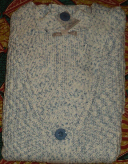 Woman Within Plus Size French Blue Space Dye Shaker Knit Cardigan Size 1X-22/24