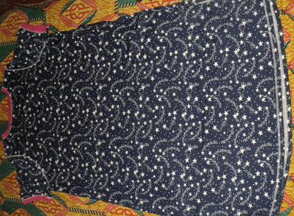 Dreams & Co. Plus Size Evening Blue Stars Long Henley Sleepshirt Size 4X(34/36)
