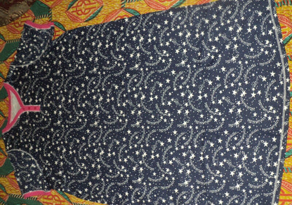 Dreams & Co. Plus Size Evening Blue Stars Long Henley Sleepshirt Size 4X(34/36)