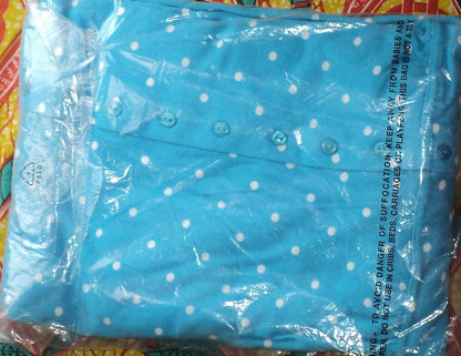 Woman Within Plus Size Paradise Blue Button Front Empire Waist Dress Size 6X