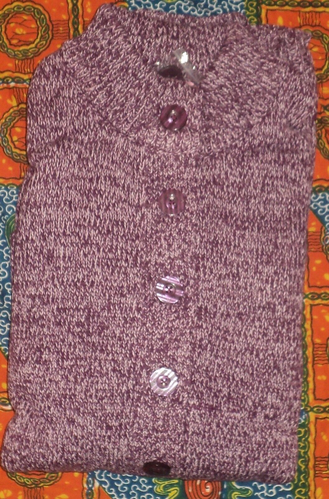 Woman Within Plus Size Deep Claret White Marled Sweater Cardigan Size L(18/20)