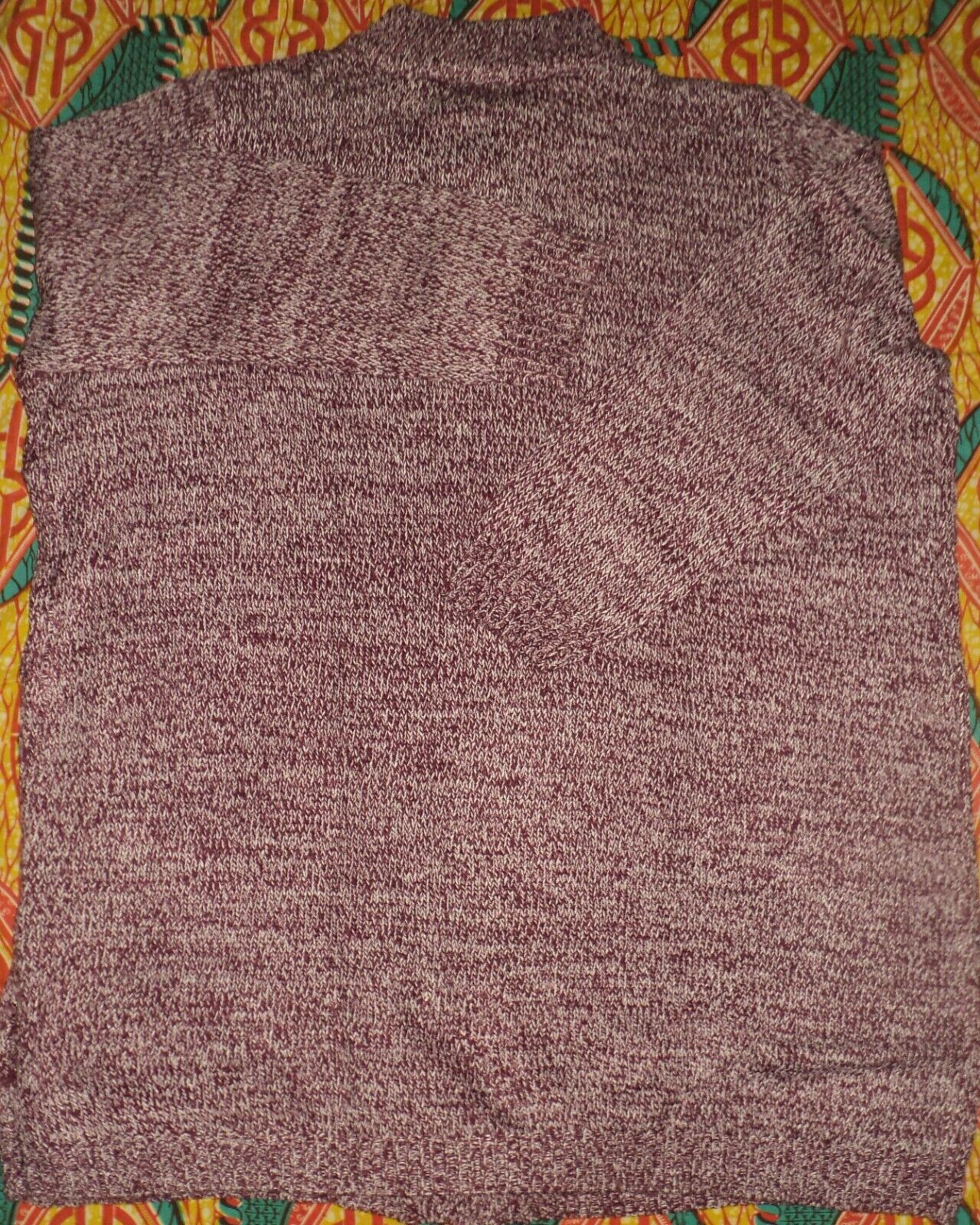 Woman Within Plus Size Deep Claret White Marled Sweater Cardigan Size L(18/20)