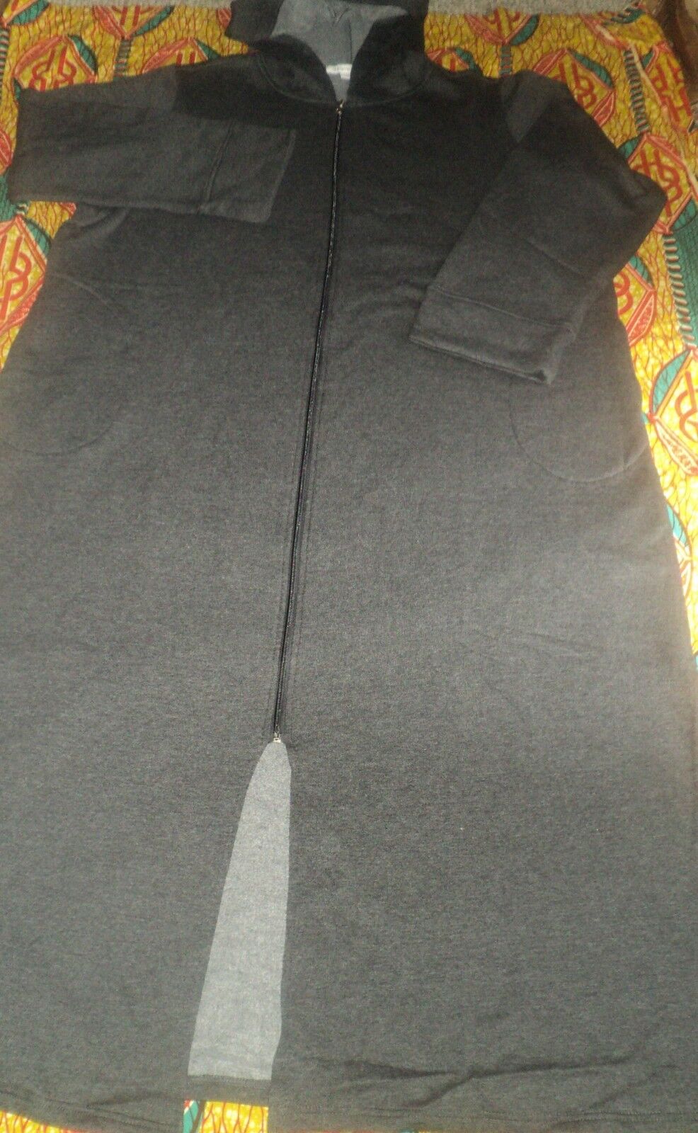 Dreams & Co. Plus Size Heather Charcoal Long Fleece Hoodie Robe Size 3X(30/32)