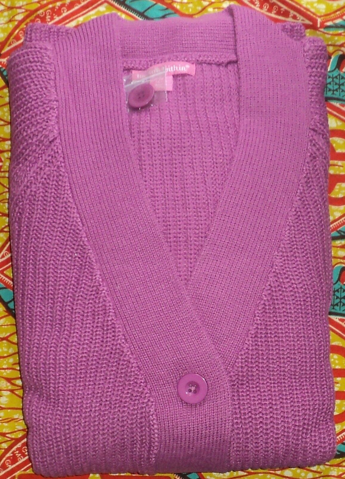 Woman Within Plus Size Deep Orchid Shaker Knit Cardigan Size 1X(22/24)