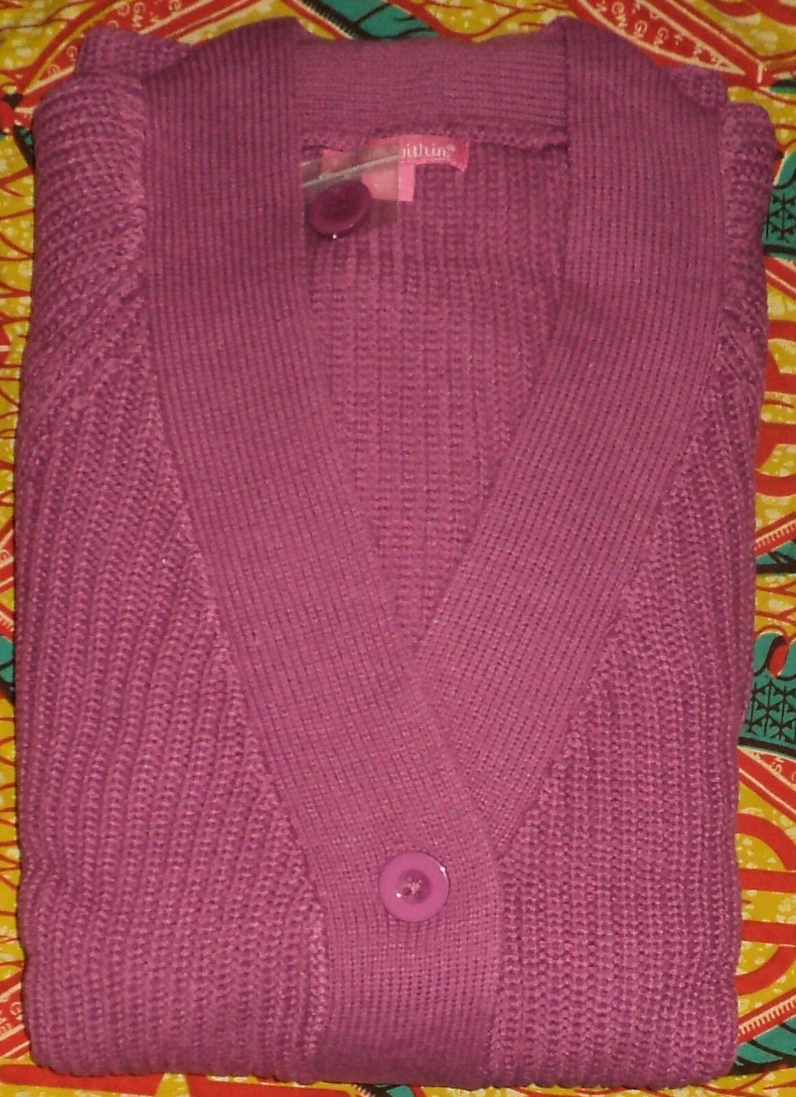 Woman Within Plus Size Deep Orchid Shaker Knit Cardigan Size 1X(22/24)