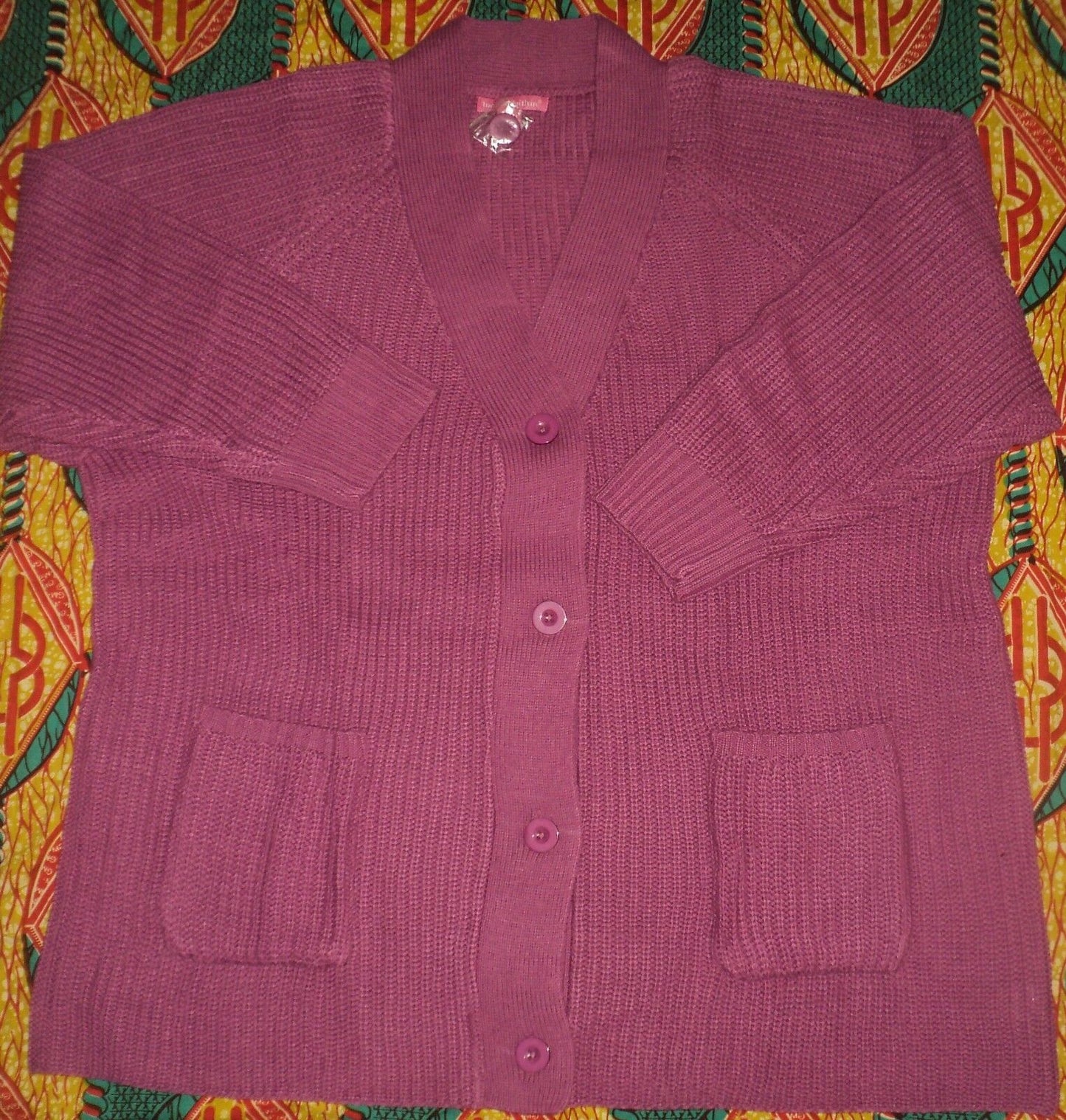 Woman Within Plus Size Deep Orchid Shaker Knit Cardigan Size 1X(22/24)