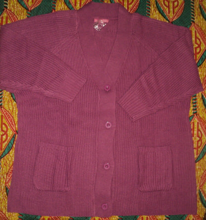 Woman Within Plus Size Deep Orchid Shaker Knit Cardigan Size 1X(22/24)