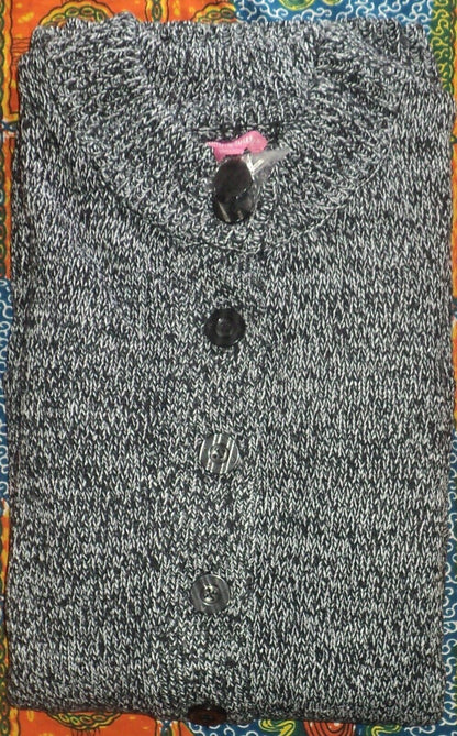 Woman Within Plus Size  Black White Marled Sweater Cardigan Size 1X(22/24)
