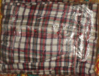 Only Necessities Plus Size Red White Plaid Flannel Snap-Front Lounger Size 3X