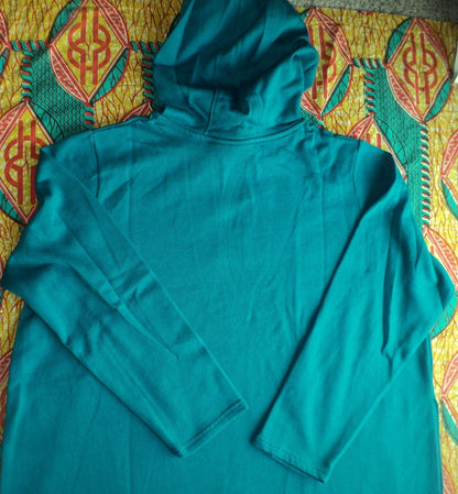 Dreams & Co.  Plus Size Deep Teal Long Sleeves Hooded Lounger Size 2X(26/28)