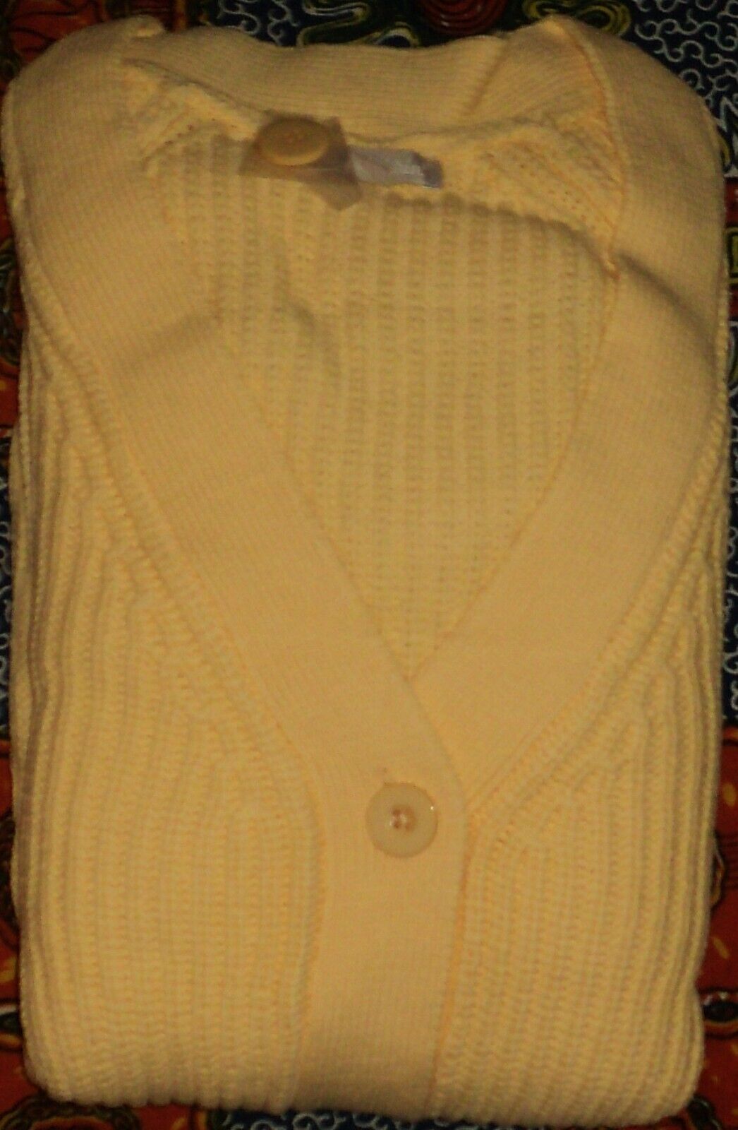 Woman Within Plus Size Banana  Long Sleeves Shaker Knit Cardigan Size 3X(30/32)