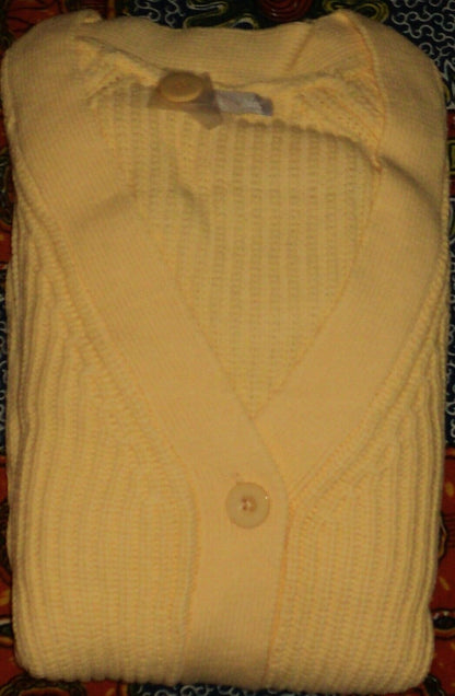 Woman Within Plus Size Banana  Long Sleeves Shaker Knit Cardigan Size 3X(30/32)