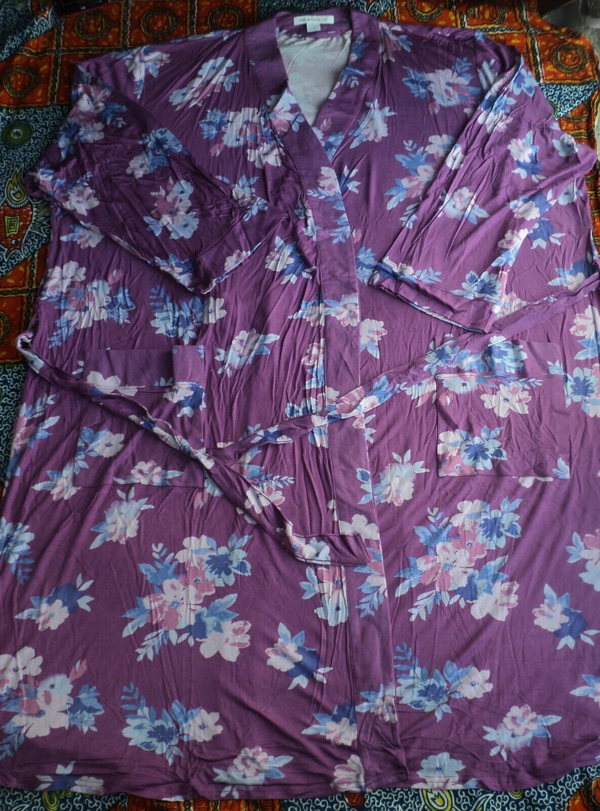 Dreams & Co. Plus Size Fresh Berry  Knit Gown & Robe Set Size 1X(22/24)