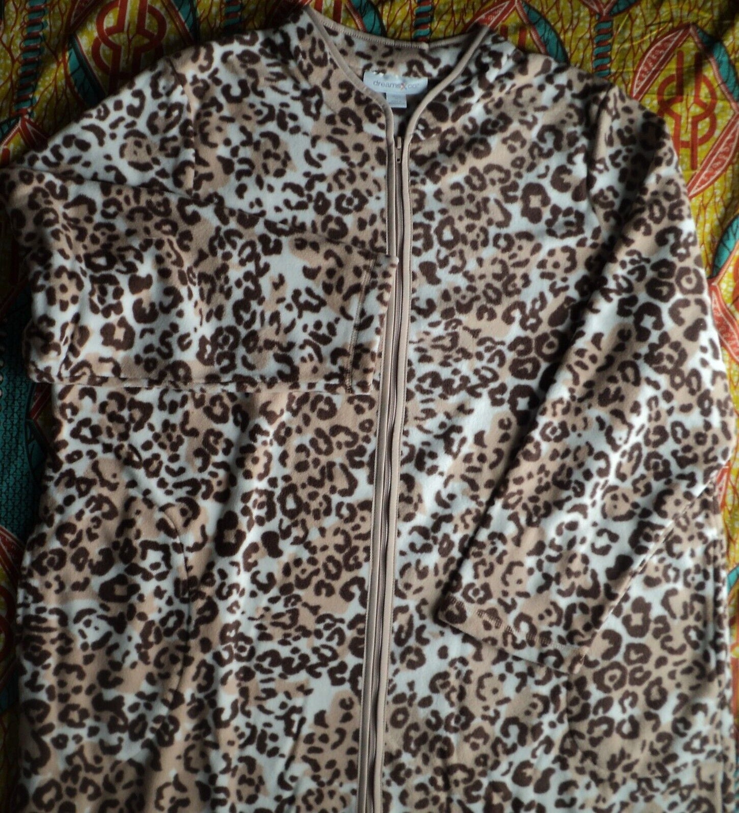 Dreams & Co. Plus Size Leopard Print Microfleece Robe Size 2X(26/28)