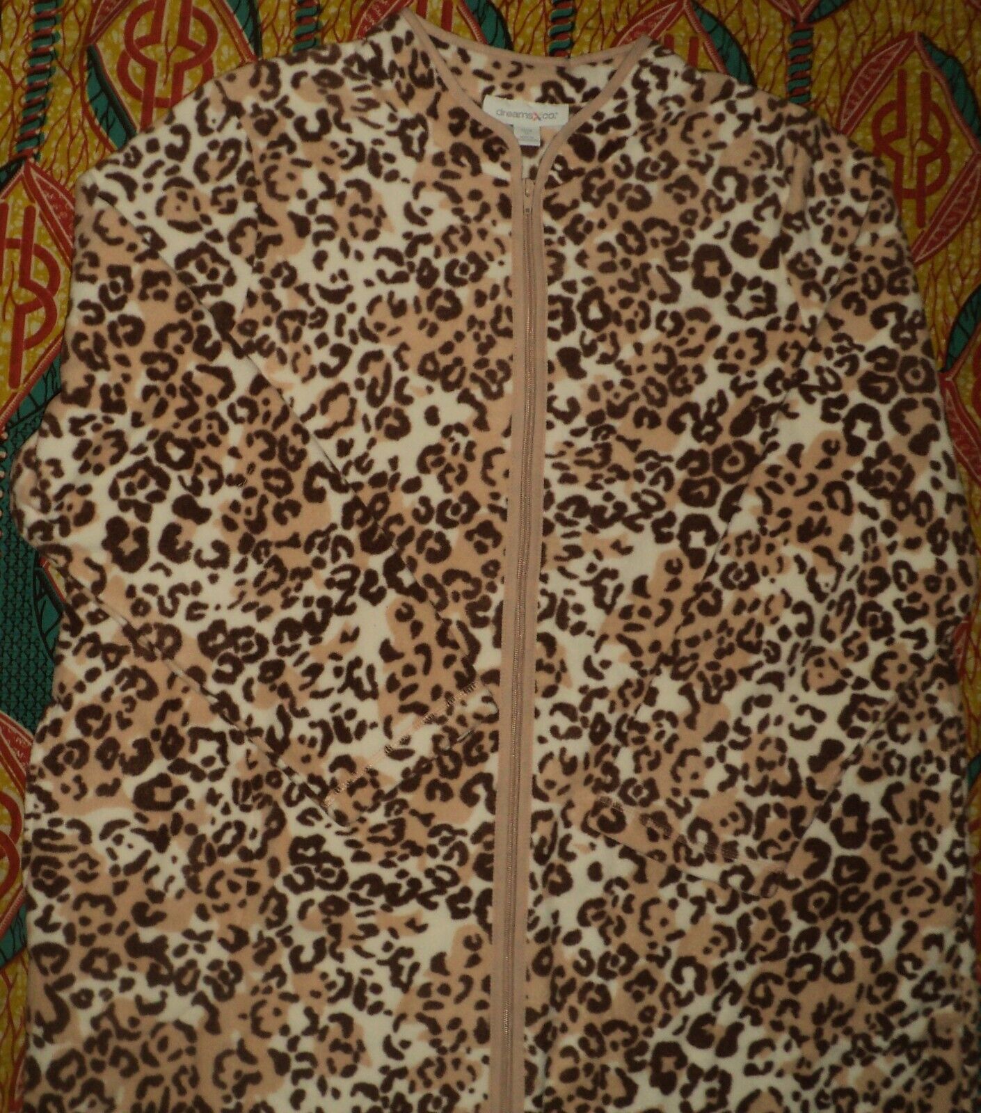 Dreams & Co. Plus Size Leopard Print Microfleece Robe Size 2X(26/28)