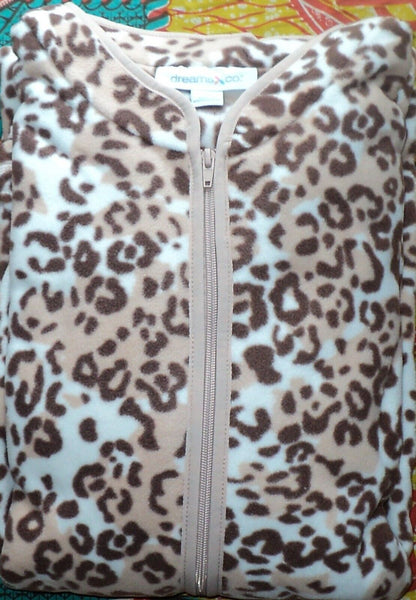 Dreams & Co. Plus Size Leopard Print Microfleece Robe Size 2X(26/28)