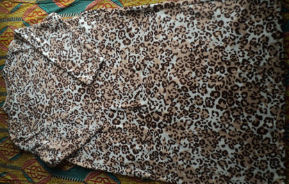 Dreams & Co. Plus Size Leopard Print Microfleece Robe Size 2X(26/28)