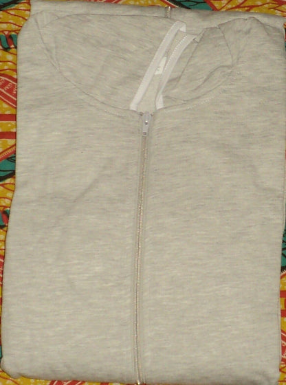 Dreams & Co. Plus Size Heather Grey  3/4 Sleeves Long Hooded Robe Size 3X(30/32)