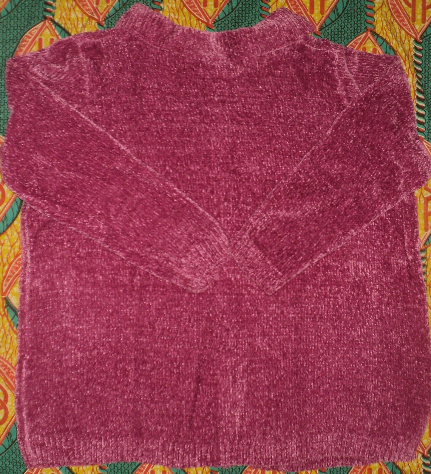 Woman Within Plus Size Raspberry Chenille Zip Cable Cardigan Size 2X(26/28)