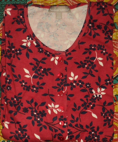 Woman Within Petite Plus Size Classic Red Button Front Empire Waist Dress Sz 6X