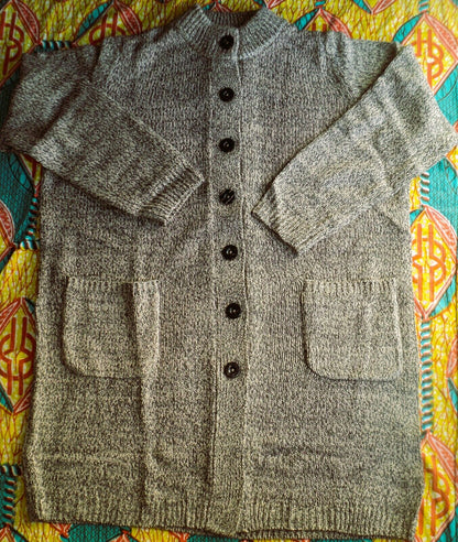Woman Within Plus Size New Khaki Chocolate Marled Sweater Cardigan Size 4X-34/36