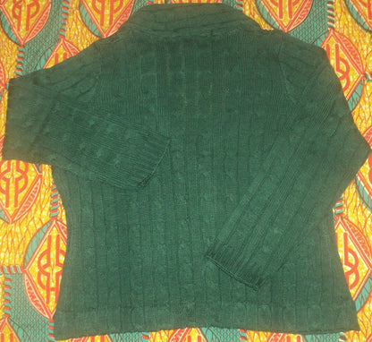 Jessica London Plus Size Emerald Green Cable Blazer Sweater Cardigan Size 30/32