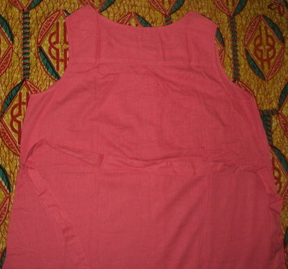 Woman Within Plus Size Bright Pink Sleeveless Button-Front Linen-Blend Dress 26W