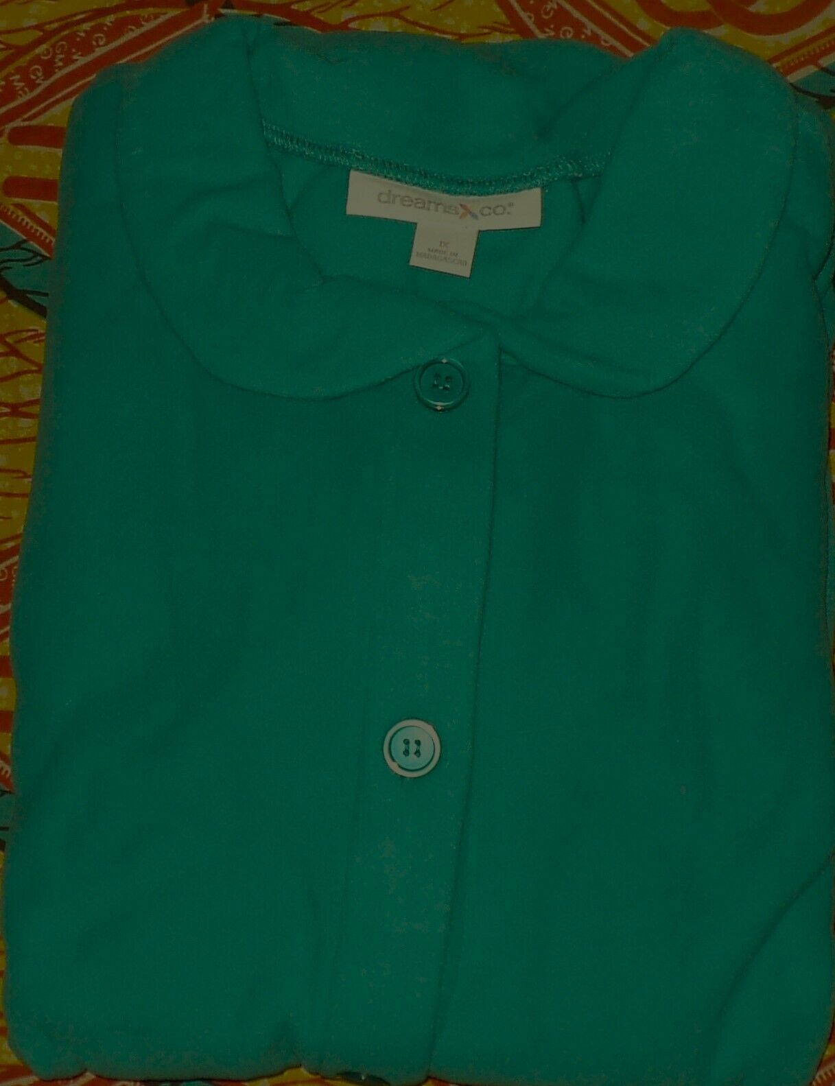 Dreams & Co. Plus Size Light Jade Long Sleeves Short Fleece Robe Size 2X(26/28)