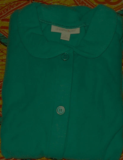 Dreams & Co. Plus Size Light Jade Long Sleeves Short Fleece Robe Size 2X(26/28)