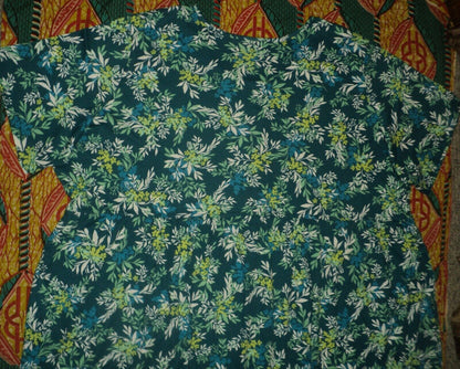 Woman Within Petite Plus Size Deep Teal Button Front Empire Waist Dress Size 6X