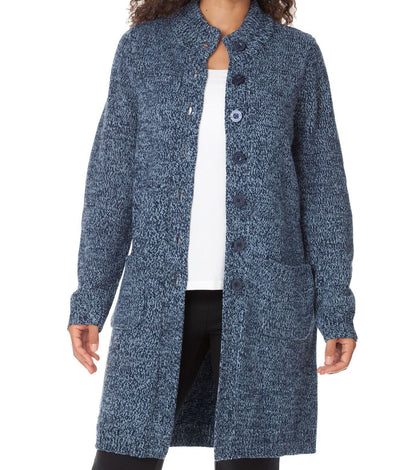 Woman Within Plus Size Navy Sky Blue Sweater Cardigan Size 1X(22/24)