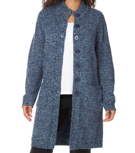 Woman Within Plus Size Navy Sky Blue Sweater Cardigan Size 1X(22/24)
