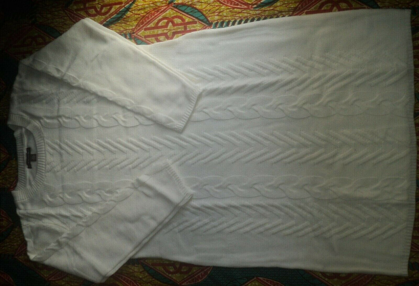 Jessica London Plus size Ivory Cable Knit Long Sleeves Sweater Dress Size 22/24