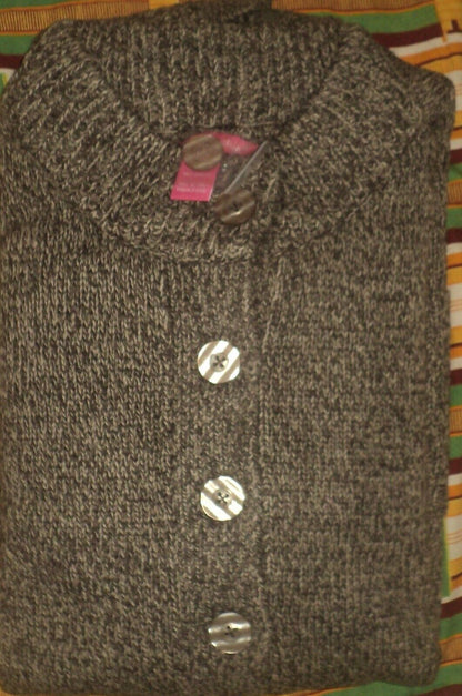 Woman Within Plus Size Light Khaki Chocolate Marled Sweater Cardigan Size 2X