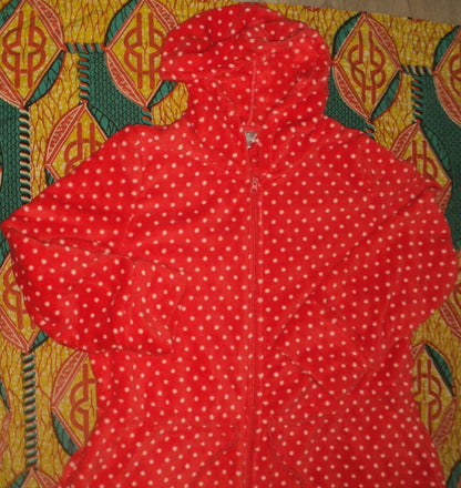 Avenue Plus Size Red Spot Plush Hooded Zip Robe Size 18/20