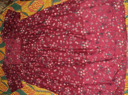 Only Necessities Plus Size Pomegranate Floral Mixed Print Long Lounger Size 4X