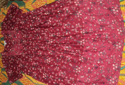 Only Necessities Plus Size Pomegranate Floral Mixed Print Long Lounger Size 4X