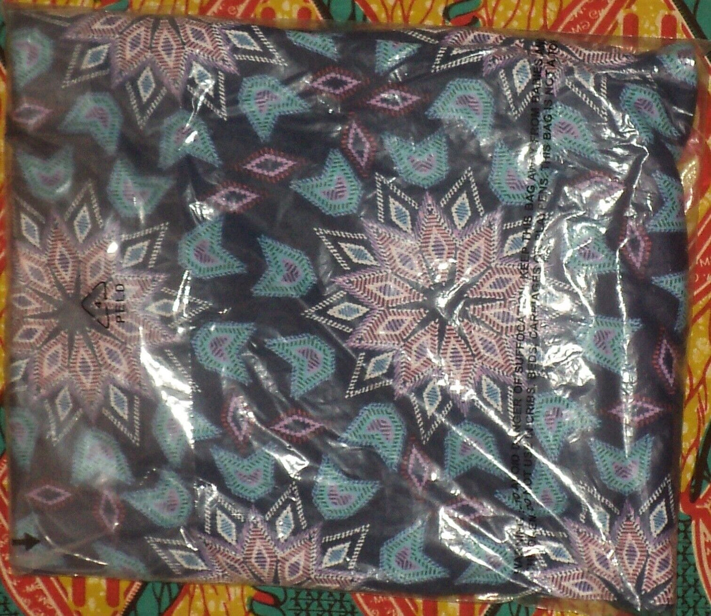 Dreams & Co. Plus Size Evening Blue Multi Short T-Shirt Lounger Size 2X(26/28)