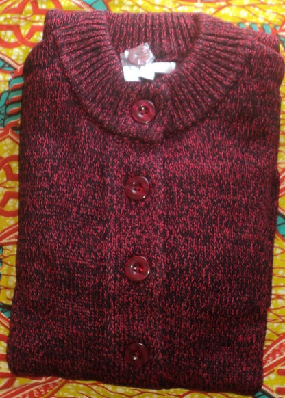 Woman Within Plus Size Fresh Red Black Sweater Cardigan Size 1X(22/24)