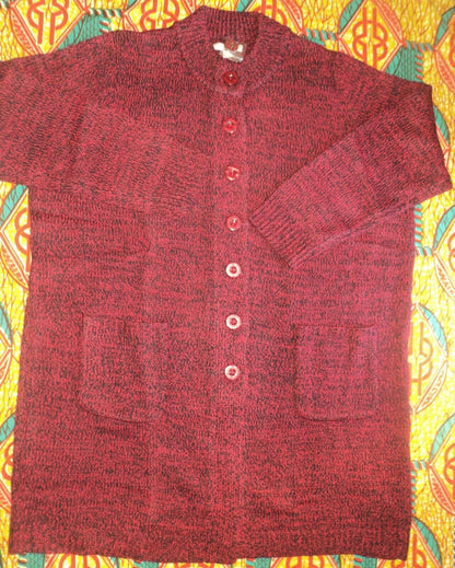 Woman Within Plus Size Fresh Red Black Sweater Cardigan Size 1X(22/24)