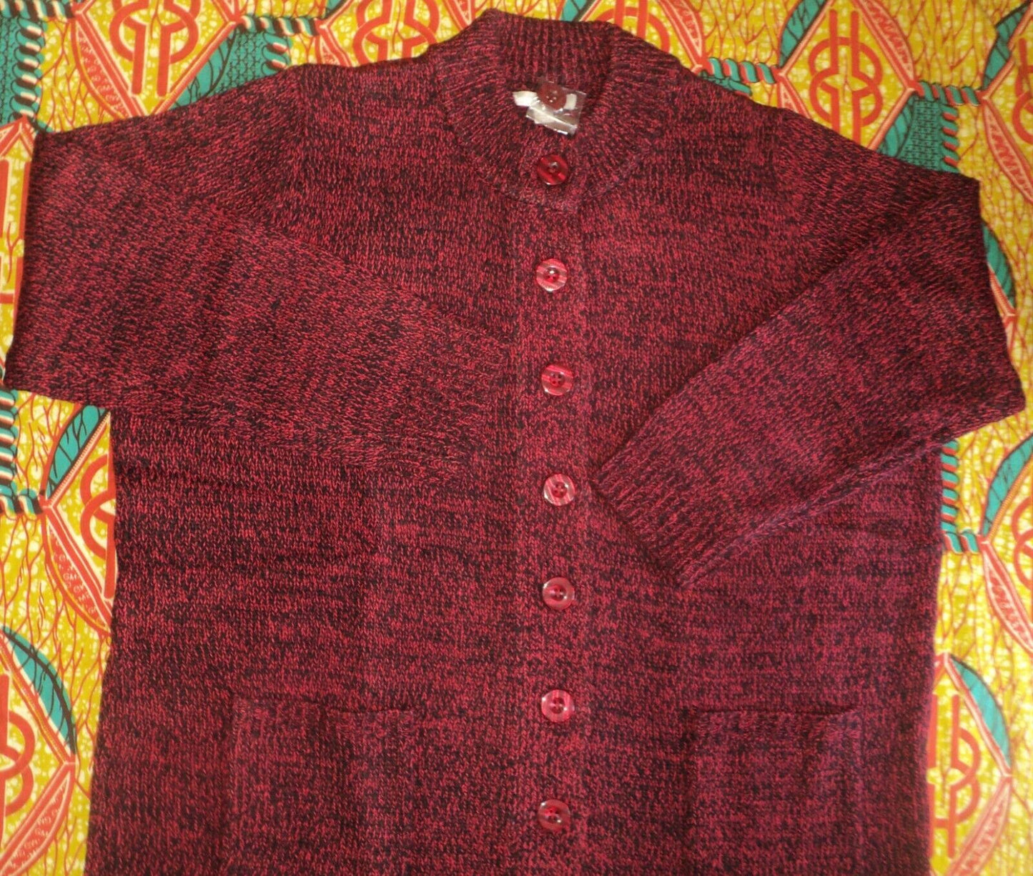 Woman Within Plus Size Fresh Red Black Sweater Cardigan Size 1X(22/24)