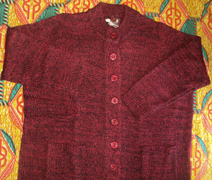 Woman Within Plus Size Fresh Red Black Sweater Cardigan Size 1X(22/24)